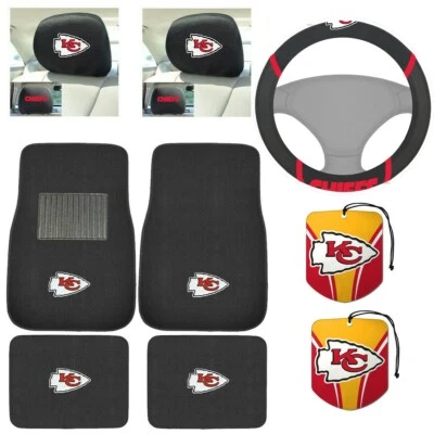 FANMATS & NORTHWEST NFL Kansas City Chiefs Car Truck Floor Mats Steering Wheel Cover Air Fresheners