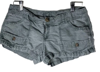 Pantalones Cortos Vintage Y2K American Eagle Micro Mezcla de Lino Preppy Juniors Talla 4 Foto 1 de 4