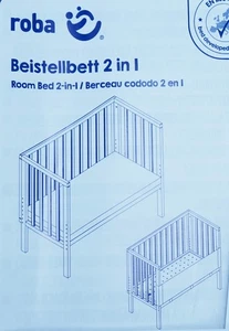 Roba Beistellbett 2in1 safe asleep mit Barriere & Matratze Holz weiß - Bild 1 von 1