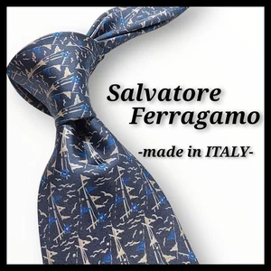 Salvatore Ferragamo FERRAGAMO Krawatte, Allovermuster, grau, gebraucht - Bild 1 von 10