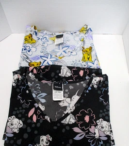 Disney Scrub Tops Womens Size 2X Lion King 101 Dalmatians Medical X 2 - Picture 1 of 10