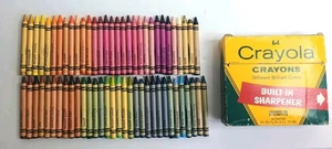 Vtg Crayola Crayon 64 Sharpener 1980s Retired Discontinued Colors Binney & Smith - Picture 1 of 13