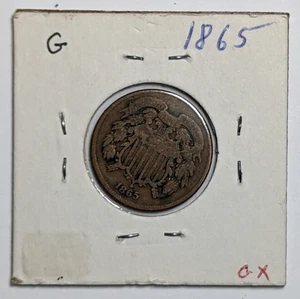 1865 Two Cent Piece - Picture 1 of 3