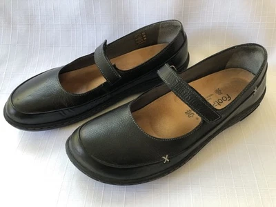 BIRKENSTOCK Iona NEGRO Cuero Mary Jane ZAPATOS Planos EU 40 US 9 / Ancho Estrecho Foto 1 de 4