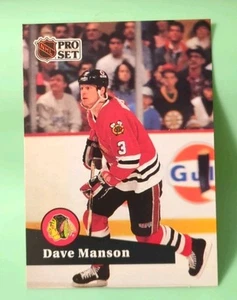 1991-92 Pro Set - Dave Manson #41 French - Chicago Blackhawks - Bild 1 von 2