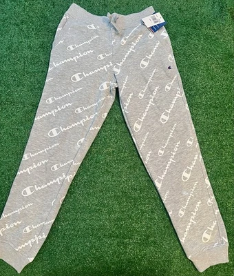 Pantalones deportivos Champion para niños talla L Oxford con logotipo jaspeado gris mezcla de algodón Foto 1 de 4