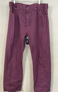 Jeans Levi's 501 Para Hombre 40x34 Original Botón Recto Mosca, Rojo Purpúreo - Imagen 1 de 7