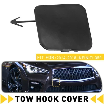 APTO PARA PARACHOQUES DELANTERO INFINITI Q50 2014-2018 GANCHO DE REMOLQUE CUBIERTA ACCESO OCULAR NEGRO Foto 1 de 4