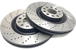 Para BMW 330i 330d 430i 430d Fx M Sport Perforados Par de Discos Freno Frontales - Imagen 1 de 4