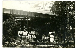 Beaver River NY - OTIS DURHAM CAMP - RPPC Postcard Adirondacks - Picture 1 of 2