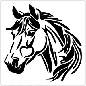 11.5"x11.5" Clear Plastic Stencil - Horse Head (RO639) (.007") - Picture 1 of 2