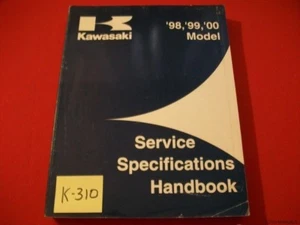KAWASAKI SERVICE SPECIFICATIONS HANDBOOK FOR MOTORCYCLES #99926-1031-01 1998-00 - Imagen 1 de 4