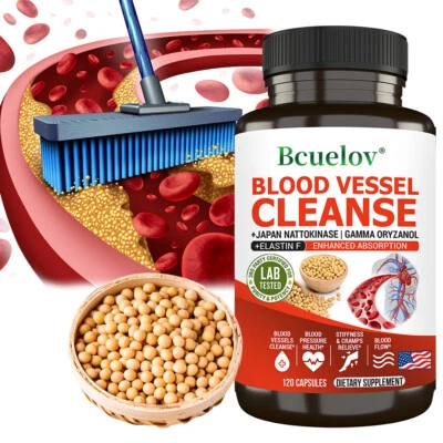BCUELOV Pulizia Vasi Sanguigni Nattokinase - Pulire Vasi Flessibili Cuore Pressione Arteriosa