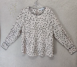 Top donna Lark Ro grande panna stampato 100% poliestere manica lunga camicetta casual - Foto 1 di 17