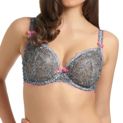 NUEVO Sujetador Freya 1591 Jungle Fever con aros para balcón 32G monocromo Foto 1 de 2