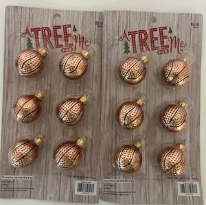 Set of 12 Mini Basketball Ornaments Christmas Tree Team Game Sports Home Decor - Picture 1 of 2