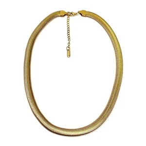 Elegante klobige Schlangenkette 18K vergoldet Titan Stahl Frau Urlaub Geschenk - Bild 1 von 4