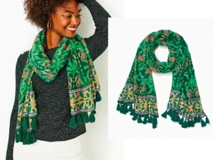 💗LAST CHANCE!💗LILLY PULITZER Stir It Up Evergreen Engineered Resort Scarf wrap - Picture 1 of 7
