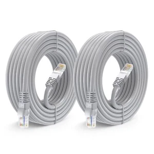 2 Stück Cat6 30' Ethernet Kabel 100 % reines Kupfer UTP für LAN Internet Patch Netzwerk - Bild 1 von 6