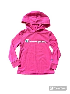 Champion Pink Pullover Long Sleeve T-Shirt Hoodie w/ Logo Size 5 Girls - Picture 1 of 6