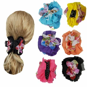 6 Pince Cheveux Mâchoires Peigne Avec Fleurs pour Femme Fille Assortis 7.6cm - Picture 1 of 3