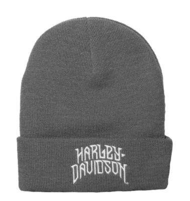 Harley Davidson Men's Sharp Chrome H-D Cuffed Beanie Hat Gray 5029011903 - Image 1 of 2