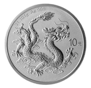 China 10 Yuan 2025 Chinesischer Drache 1 Oz Silber 999 ST / BU - Bild 1 von 10