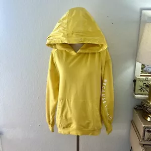 Athleta Girl X Simone Biles Pullover Hoodie Yellow BECAUSE I CAN Girls XL/14 - Picture 1 of 13