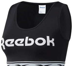 Reebok Women's Vector Light-Impact Training Bra EB5076 Black/White Athletic - Picture 1 of 12