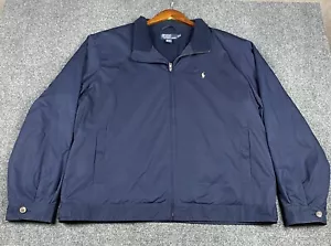 Polo Ralph Lauren Jacket Mens 2XL Navy Full Zip Fleece Lined Wind Rain Repel 90’ - Picture 1 of 7