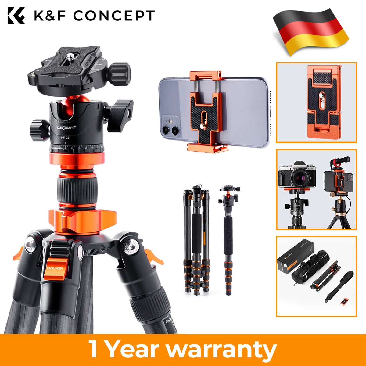 SUNWAYFOTO T2540CT Reisestativ – Kohlefaser, 13 Kg Tragkraft, Wasserdicht