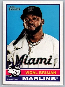 2025 Topps Heritage - Vidal Brujan #82 Miami Marlins MLB Baseballkarte - Bild 1 von 2