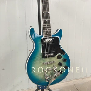 【Luxury Build】Unbranded DC LP Electric Guitar - Flame Maple Veneer & Chrome Part - Picture 1 of 11