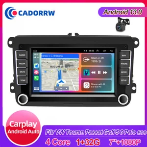 Apple Carplay GPS Autoradio Android 13 Für VW Golf 5 6 Passat Polo Wifi+Kamera - Bild 1 von 18