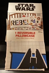 Disney Star Wars Rebel Fly Boy Reversible Pillowcase NWT 20"x30" Jedi Droid - Picture 1 of 1