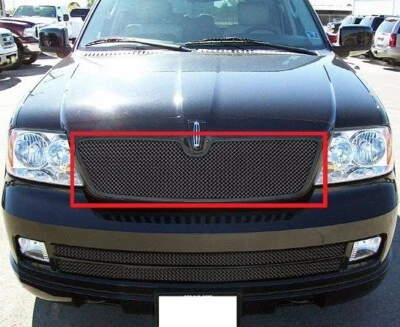 MATTE BLACK MESH GRILLE INSERT - Stainless Upper  FOR Lincoln Navigator 03-06 - Image 1 of 2