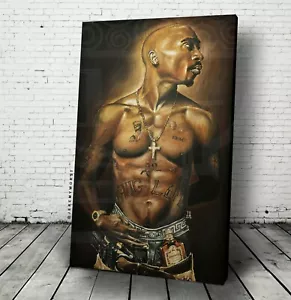 Tupac Shakur 2PAC Canvas Wall Art thuglife Hip hop music legend gifts Poster pop - Picture 1 of 4