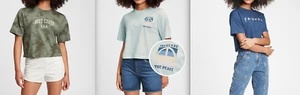NWT Gap Teen Girls Boxy Graphic Cropped T-Shirt, Navy, Size L (10) - Picture 1 of 10