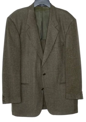 HUGO BOSS Italy Olive Green Wool Silk Lightweight Blazer Coat Suit Jacket 42 L - Image 1 of 4