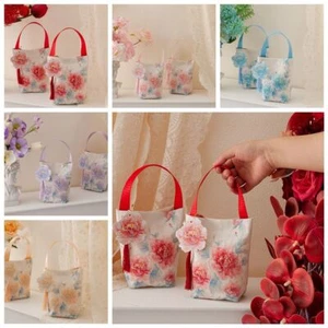 Printing Flower Tassel Wrist Bag Make Up Pouch Festive Sugar Box Banquet - Picture 1 of 17