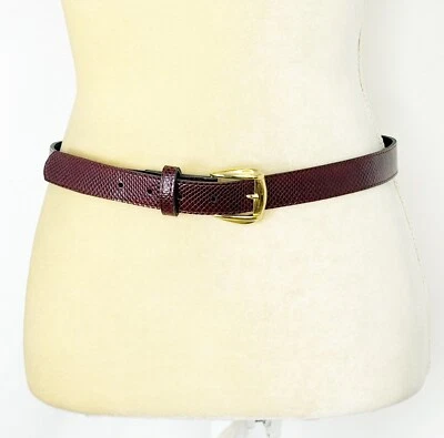 Cinturón de vestir ajustado rojo talla 12 hebilla dorada con patrón de piel de serpiente para mujer Foto 1 de 4