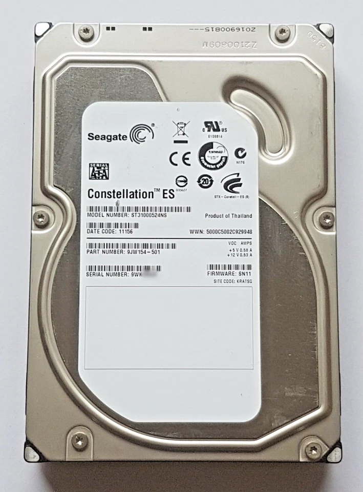 1 TB SATA Seagate Constellation ES ST31000524NS 7200RPM 32MB HDD 3.5" Hard Drive - Image 1 of 1