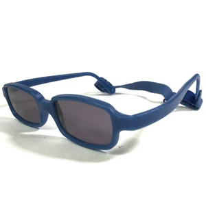 Miraflex Sunglasses NEW BABY 5 Blue Rectangular Frames with Purple Lenses - Picture 1 of 11