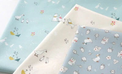 Lindo animal gato pato tela estampada hecha en Corea por media yarda Foto 1 de 4