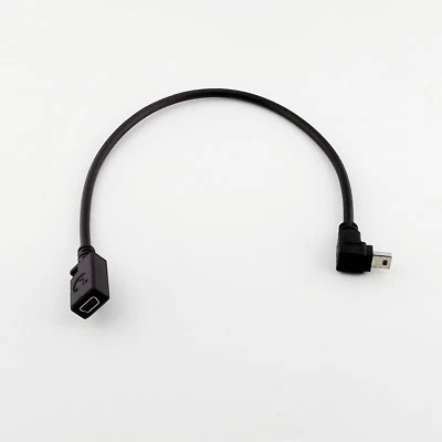 Mini USB 5 Pin Female To Male Down Direction Angle Extension Data Adapter Cable - Image 1 of 4