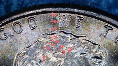 (Lot Of 2) 2022 P Errors!! UNC Lincoln Cent Spiked Head Die Cracks Identical SL3 - Image 1 of 4