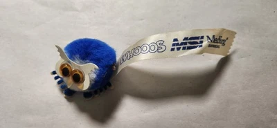 Vintage MedSurg WHOooS Promo Fuzzy Owl Mascot Puffball Ribbon Advertising Toy - Image 1 of 4