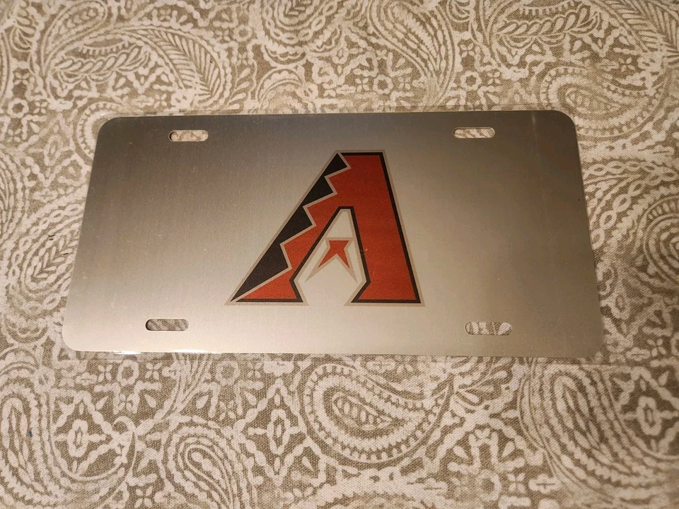 Arizona Diamondbacks Baseball MLB Metal Novelty License Plate Silver 6x12 Inches - Image 1 of 1