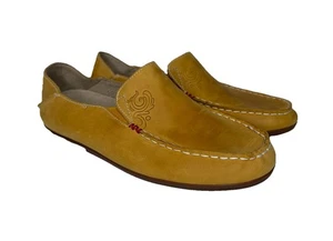 OluKai Nohea Nubuck Loafer Size 7 Mustard Leather Convertible Slip On Shoes - Picture 1 of 12