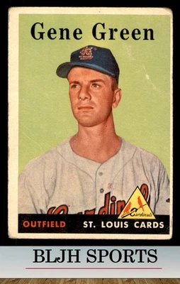 1958 Topps #366 Gene Green St. Louis Cardinals RC (see pics) - Image 1 of 2